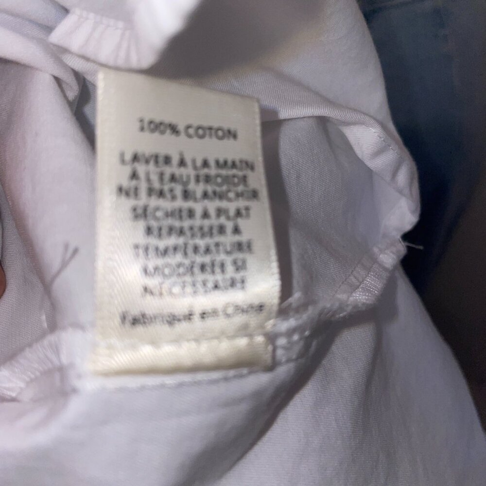 JOA Los Angeles long sleeve top tie detail at wrist cotton white medium - Picture 7 of 7